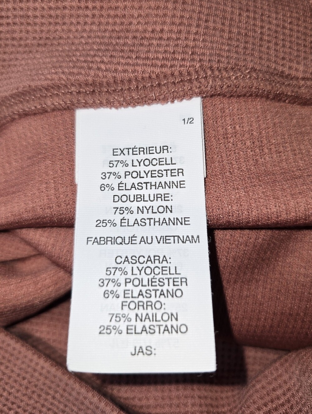 Vuori Bayview Thermal Leggings Rosewood Waffle Knit Moisture Wicking Size Large - Picture 12 of 14